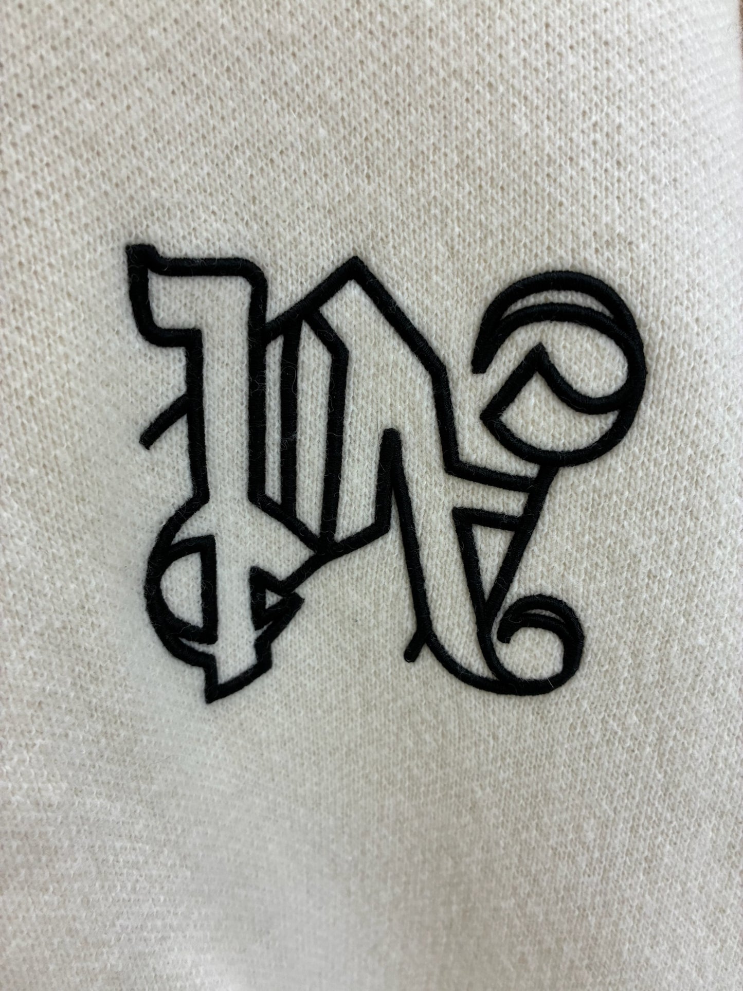 Palm Angels Monogram Knit Zip Up Hoodie