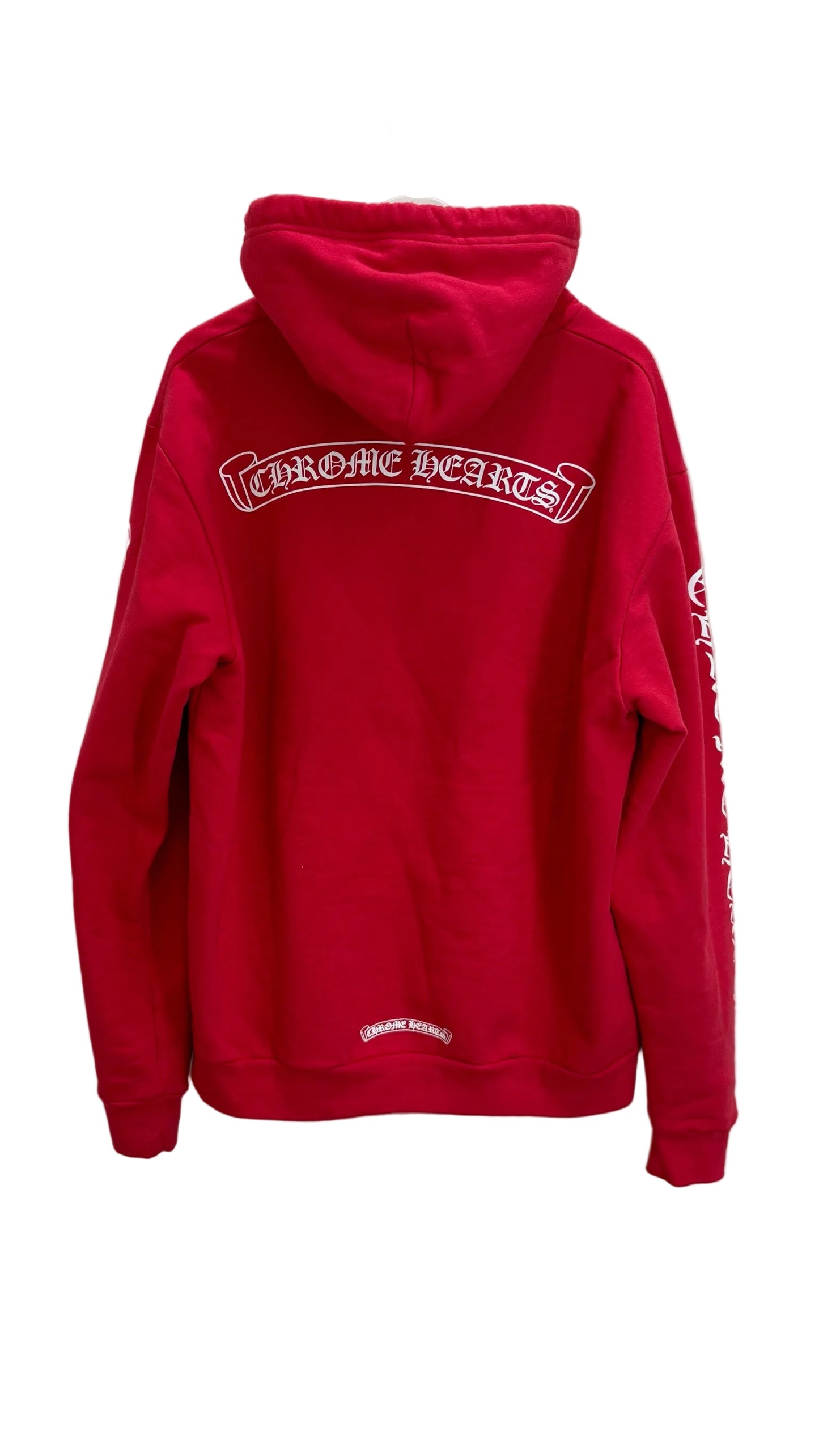 Chrome Hearts Scroll Logo Hoodie Red