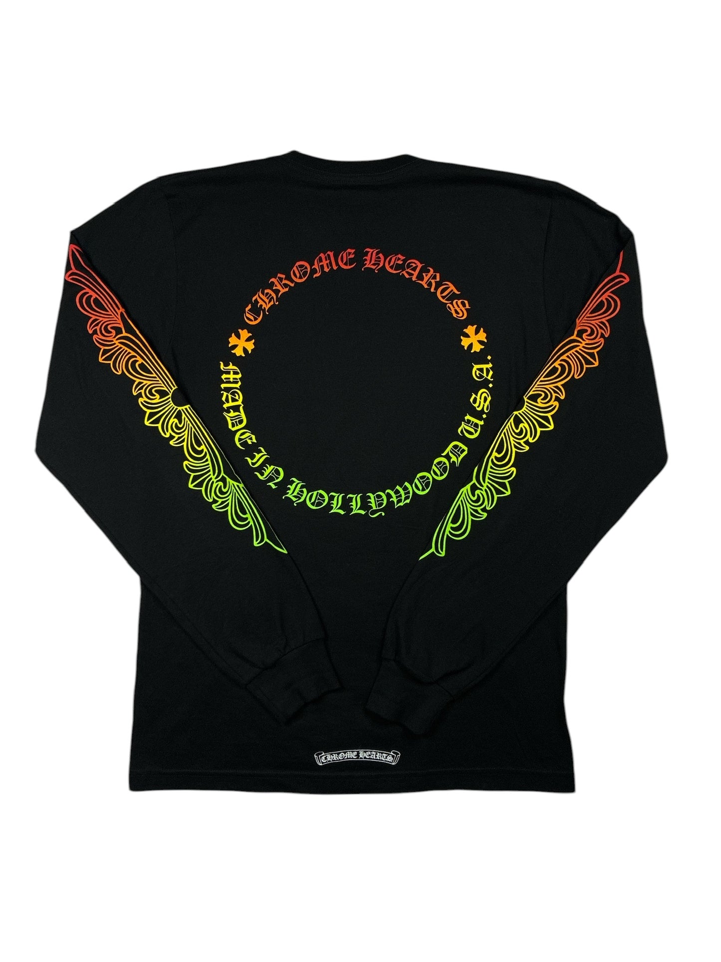Chrome Hearts Multicolor Floral Long Sleeve Black Tee