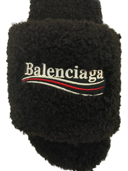 Balenciaga Black Fur slides