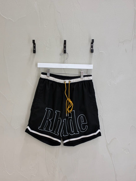 Rhude Black Logo Print Shorts