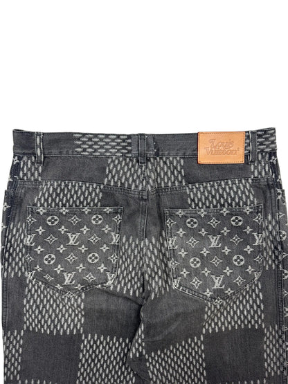 Louis Vuitton x Nigo Giant Damier Waves Monogram denim pants