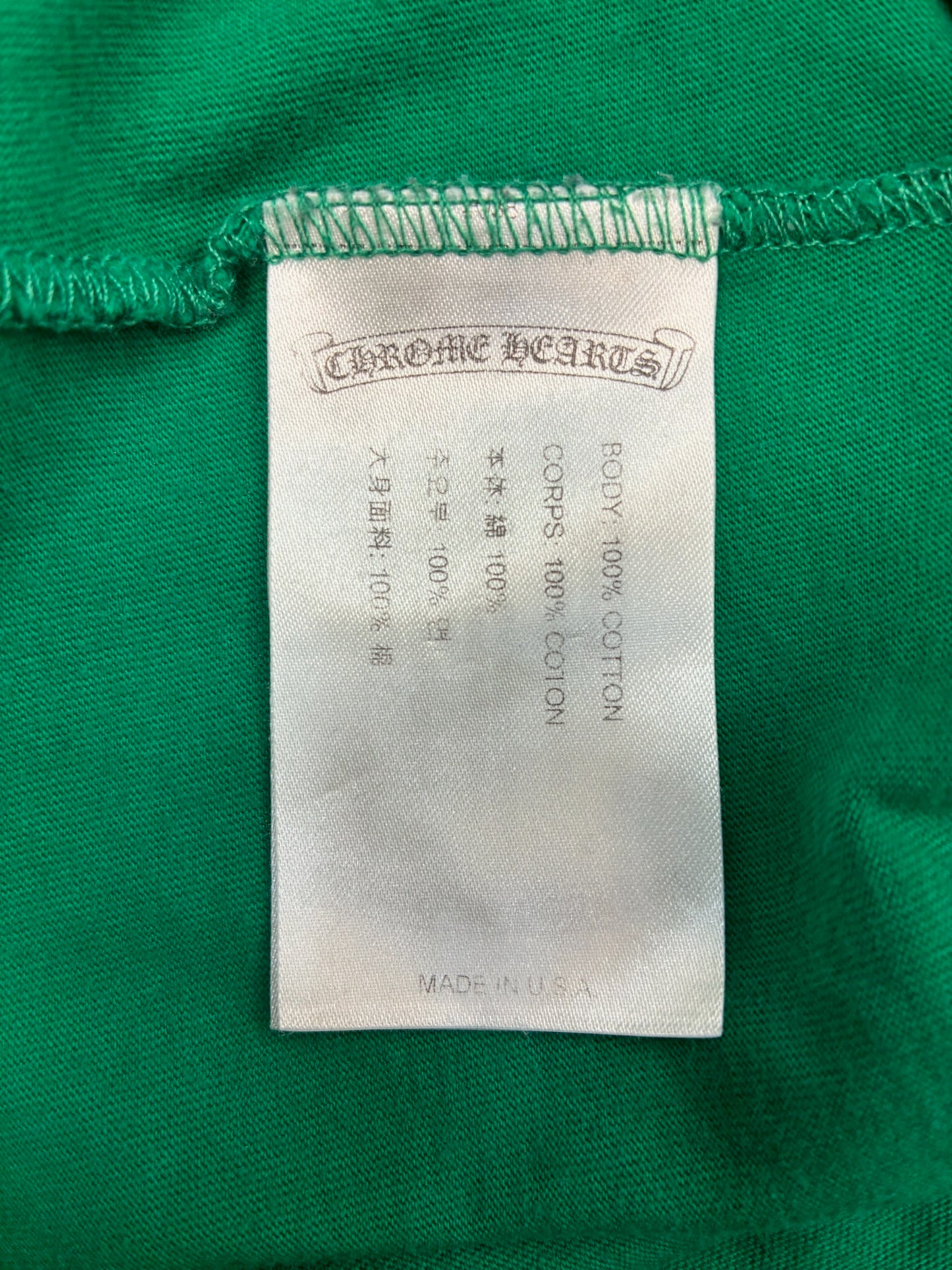 Chrome Hearts Horseshoe Cross Logo Long Sleeve T-Shirt Green