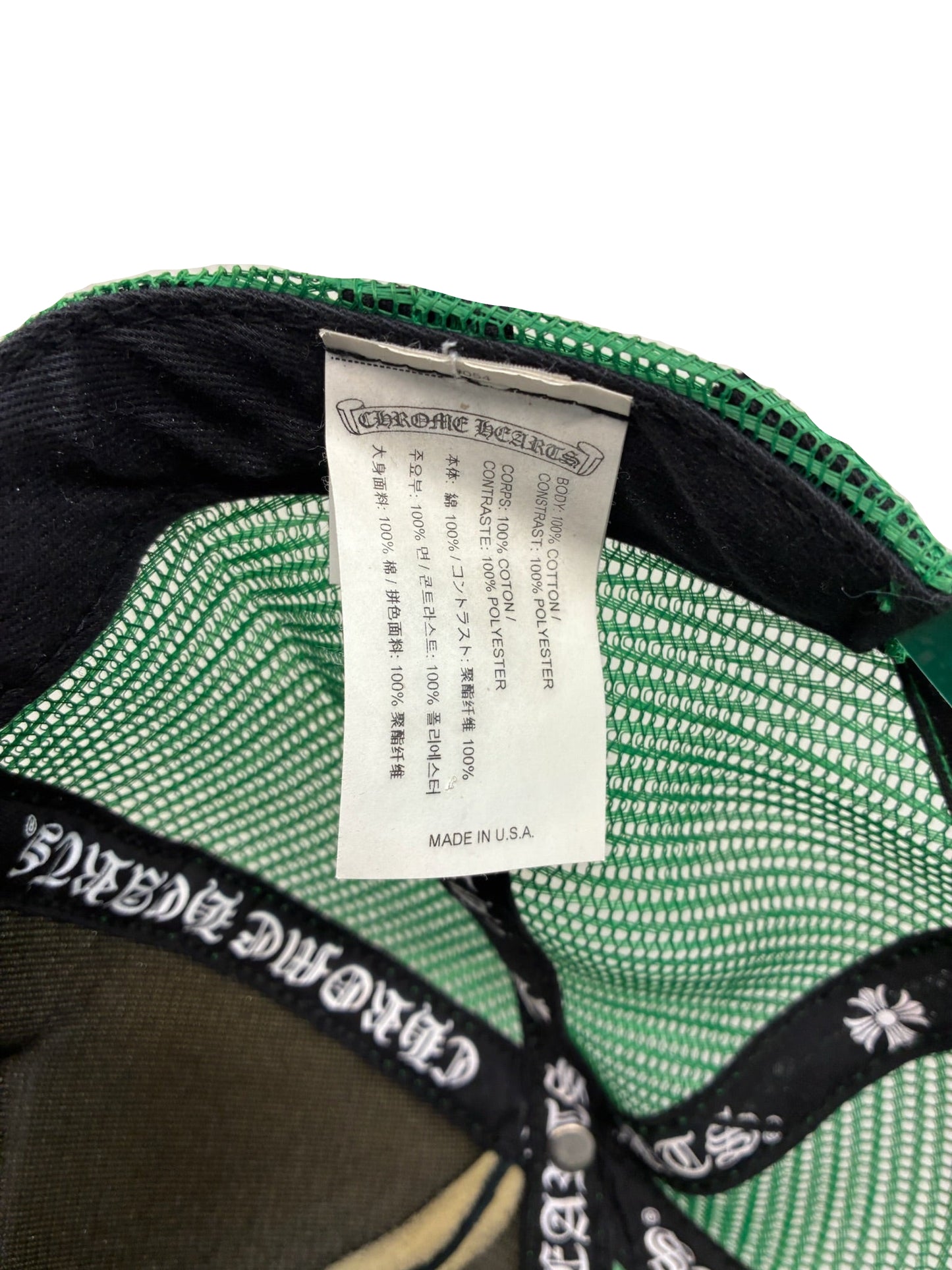 Chrome Hearts Hollywood Trucker Hat Black/Green