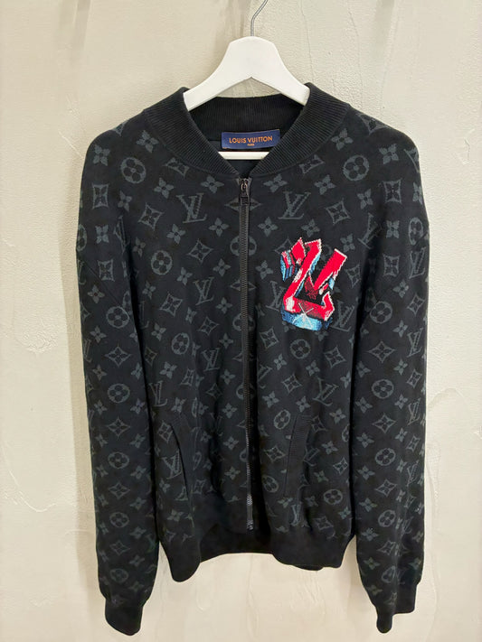 Louis Vuitton Graffiti Monogram Knitted Zip up Sweater