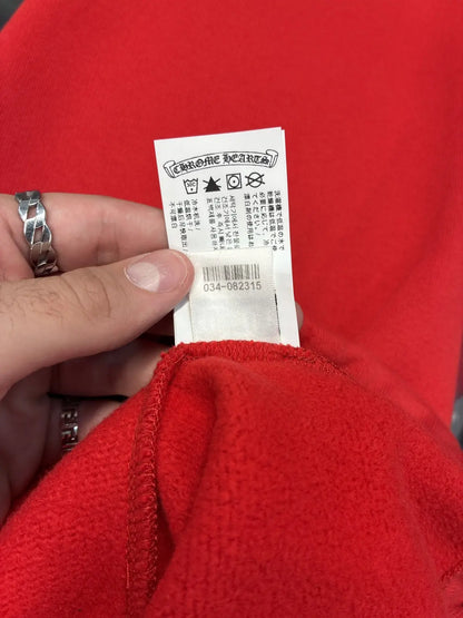 Chrome Hearts  Red & White Triple Cross Embroidered Sweatpants