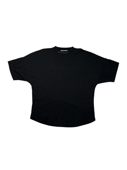 Palm Angels black glitter logo over t-shirt
