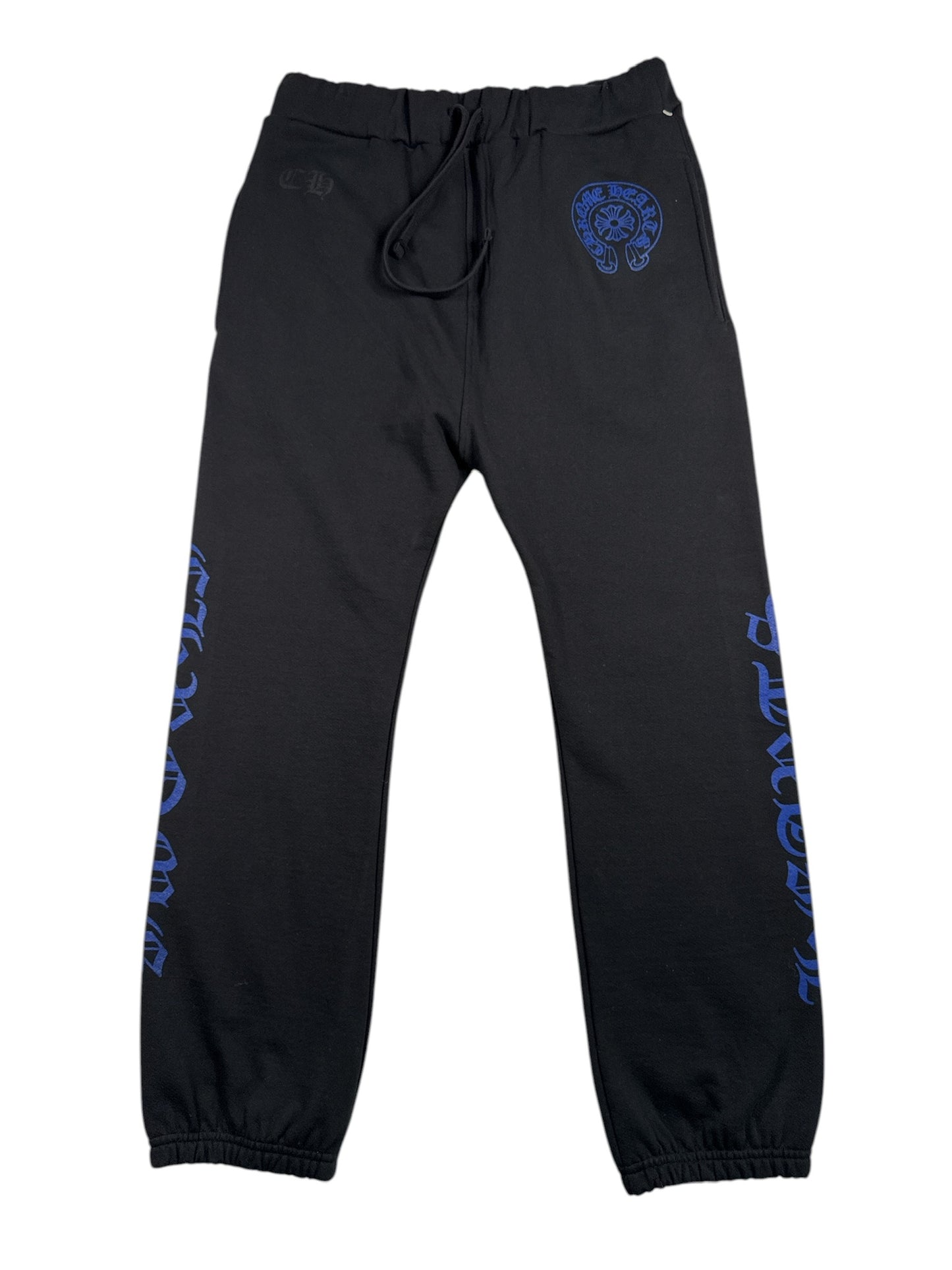 Chrome Hearts Black Sweatpants Blue Logo Print