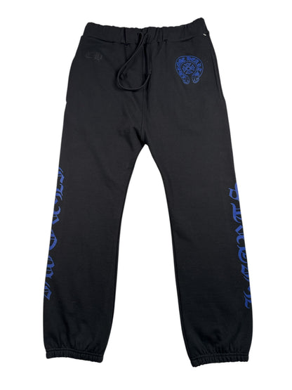 Chrome Hearts Black Sweatpants Blue Logo Print