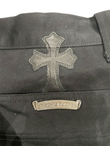 Chrome Hearts Leopard & Black Cross Patch Jeans
