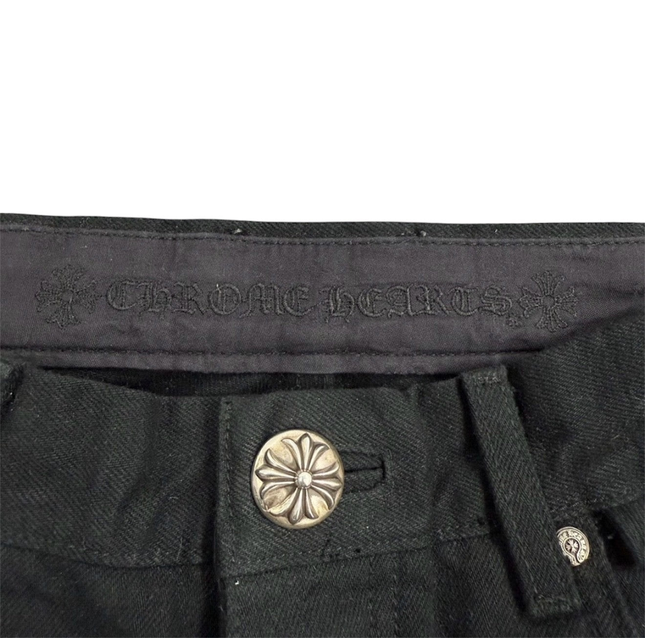 Chrome Hearts Cheetah And Green Cross Patch Jeans
