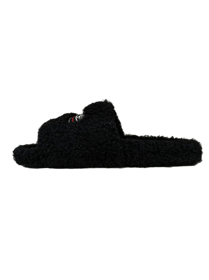 Balenciaga Black Fur slides