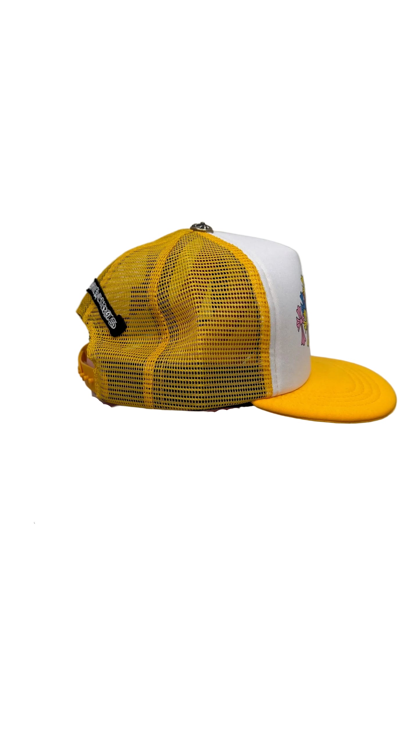 Chrome Hearts Multicolor Cross Trucker Hat Yellow