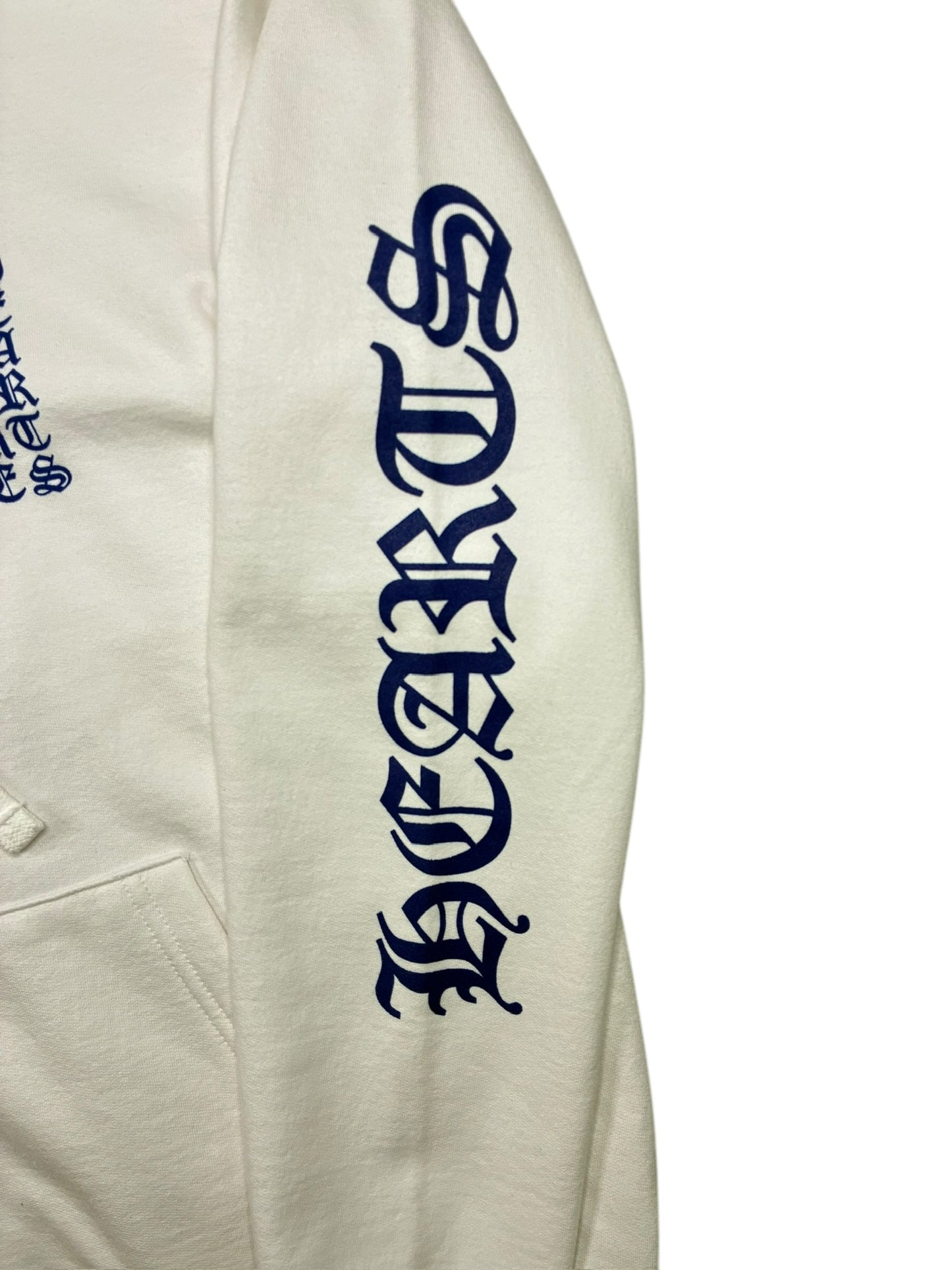 Chrome Hearts Verticale Logo Zip Up Hoodie White