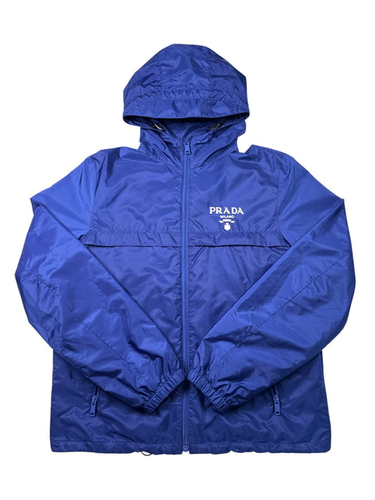 Prada Re-Nylon Logo-Print Blouson Jacket Blue