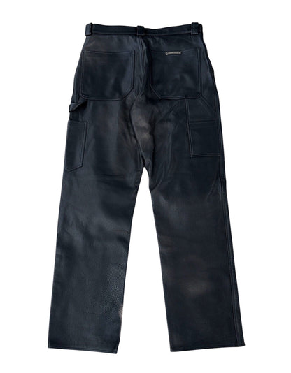 Chrome Hearts Fleur Knee Leather Pants