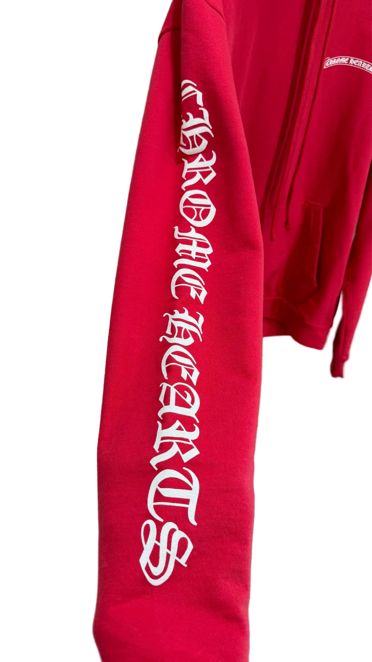 Chrome Hearts Scroll Logo Hoodie Red