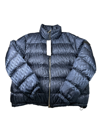 Doudoune Dior Oblique bleu marine jacquard technique