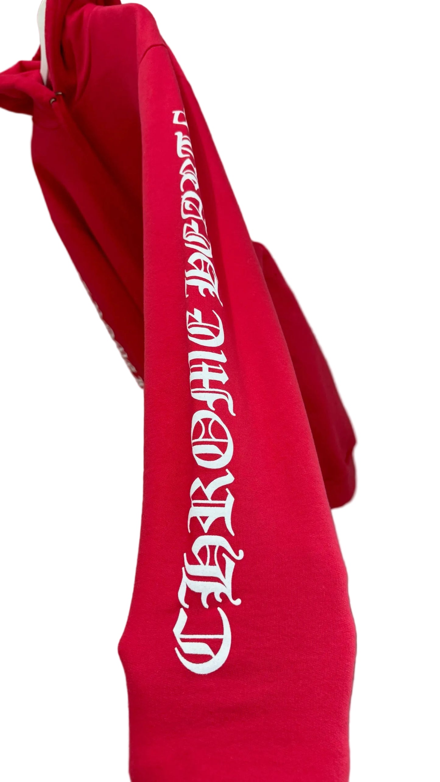Chrome Hearts Scroll Logo Hoodie Red
