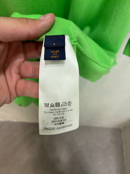 Louis Vuitton Green & White Pin Logo Embroidered T-Shirt