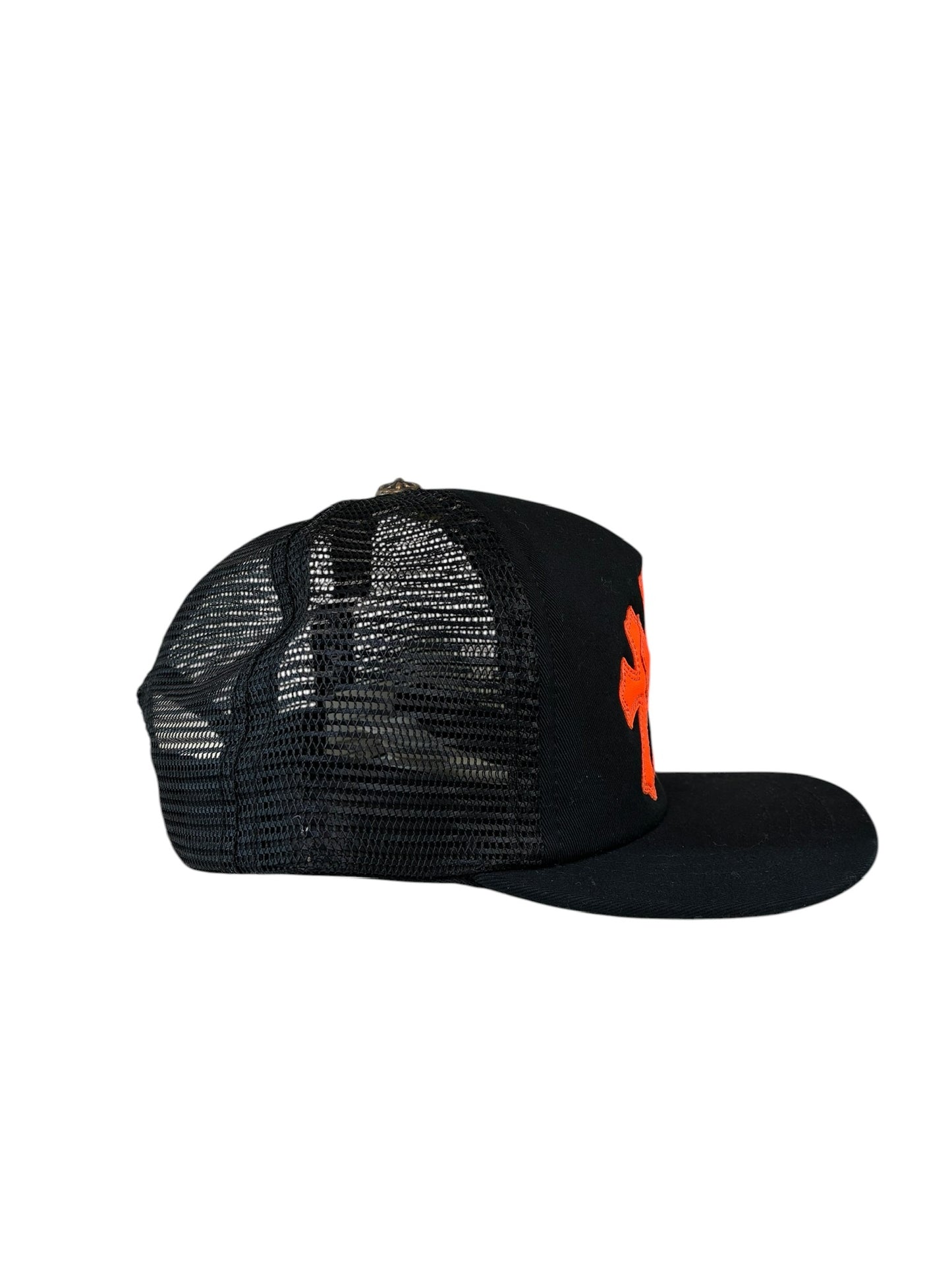 Chrome Hearts Cemetery Orange Cross Patch Trucker Hat