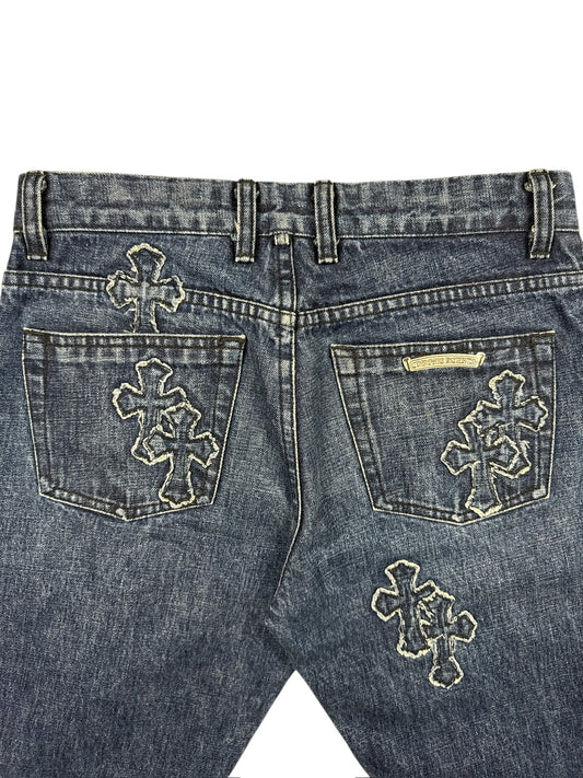 Chrome Hearts Loose Ends Denim Cross Patch Jeans