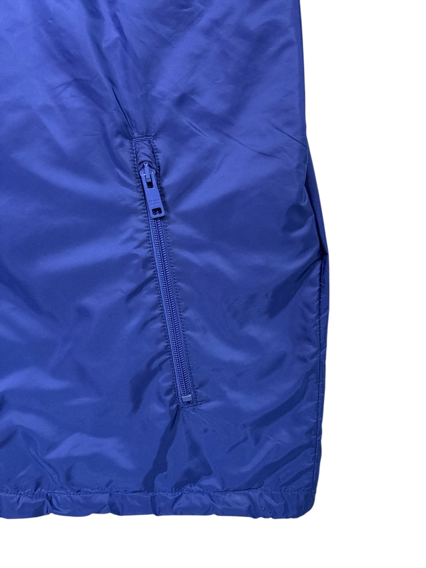 Prada Re-Nylon Logo-Print Blouson Jacket Blue