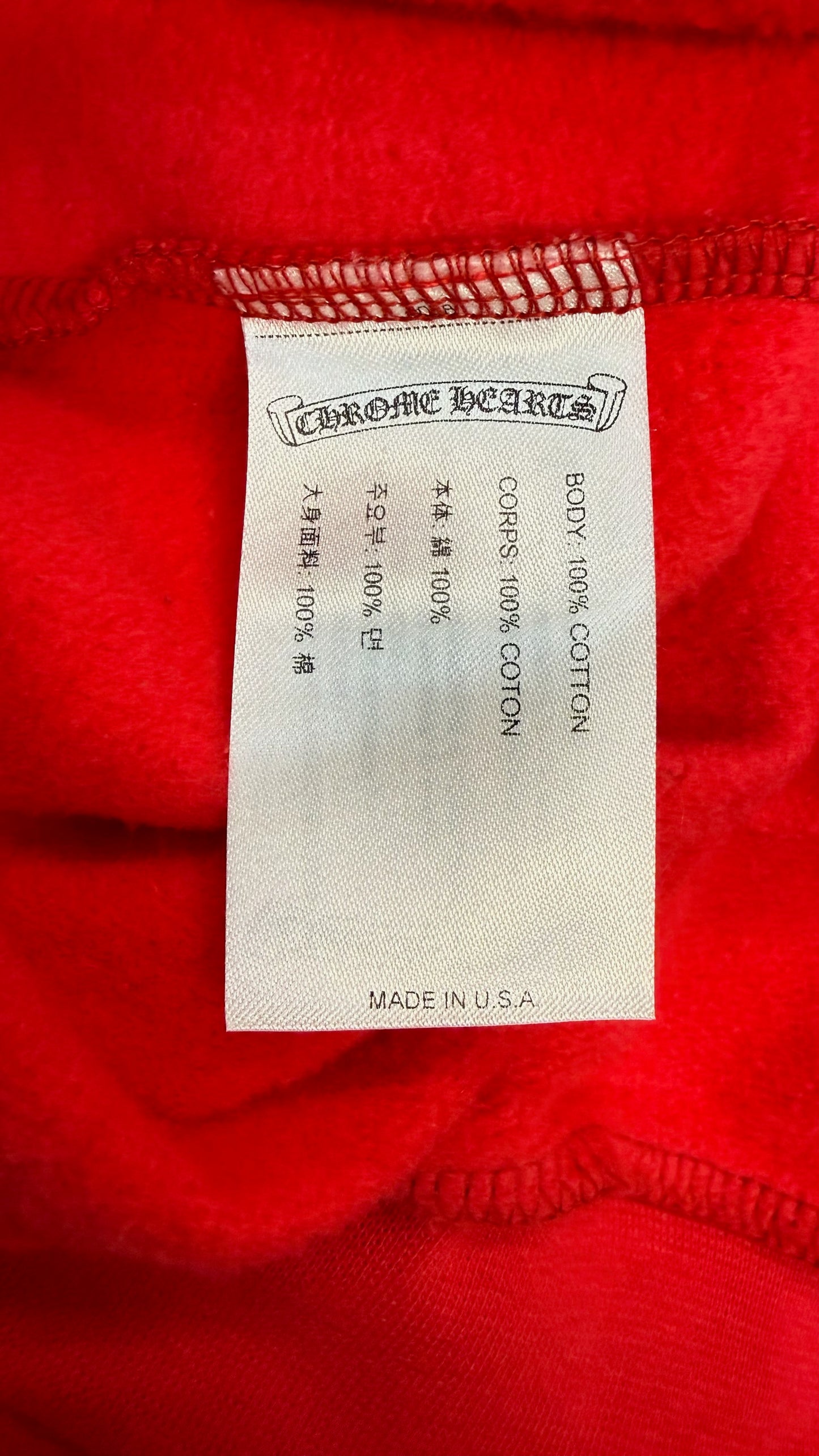 Chrome Hearts Scroll Logo Hoodie Red