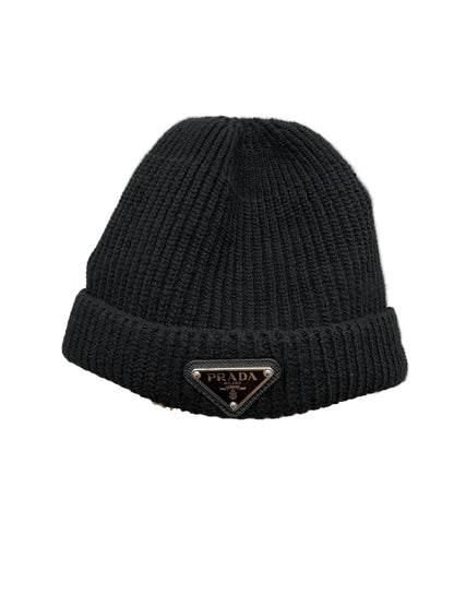 Prada Black Wool Beanie