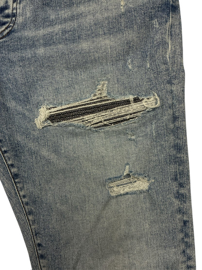AMIRI MX1 Iridescent Patch Distressed Jean