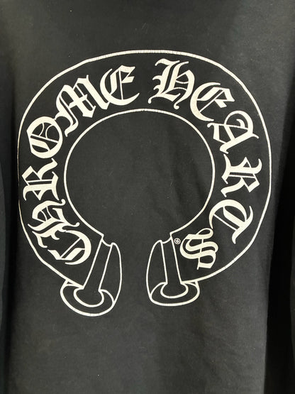 Chrome Hearts Horseshoe Floral Cross Sleeve Hoodie 'Black'