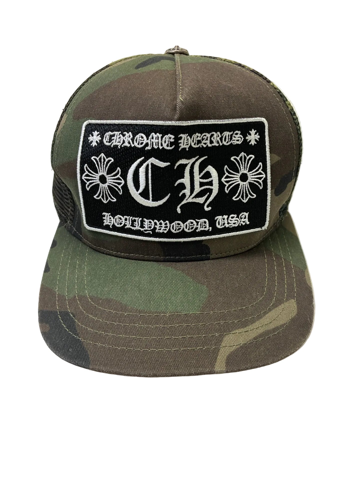 Chrome Hearts CH Hollywood Trucker Hat (Camo)
