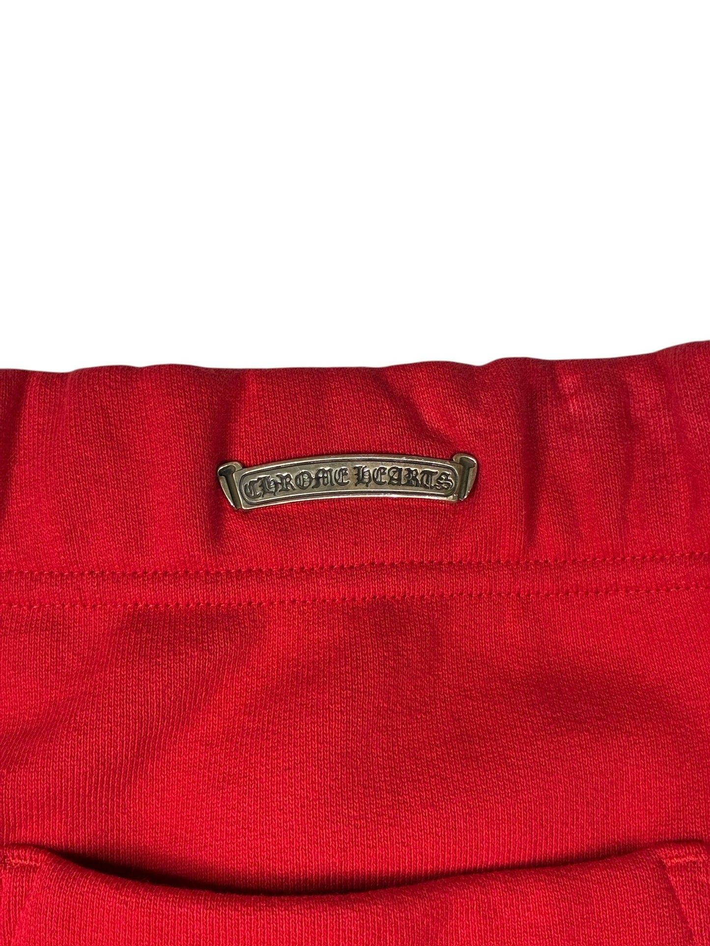 Chrome Hearts  Red & White Triple Cross Embroidered Sweatpants