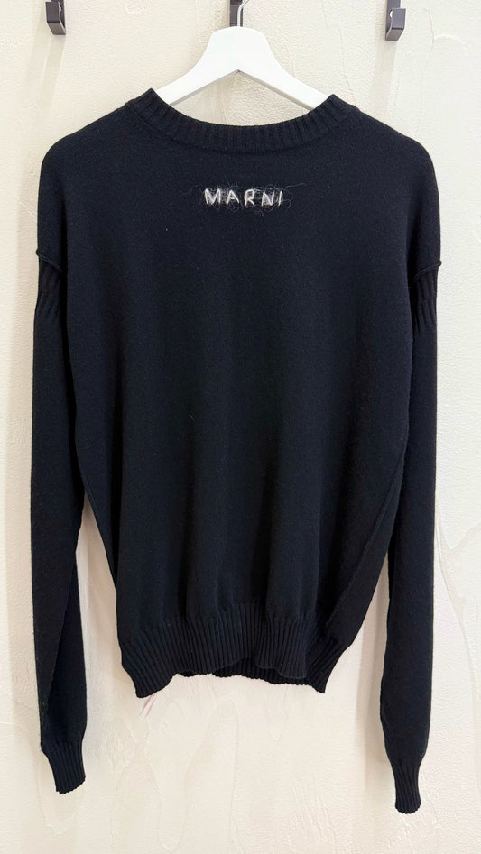 Marni Black Wool & Cashmere Logo Sweater