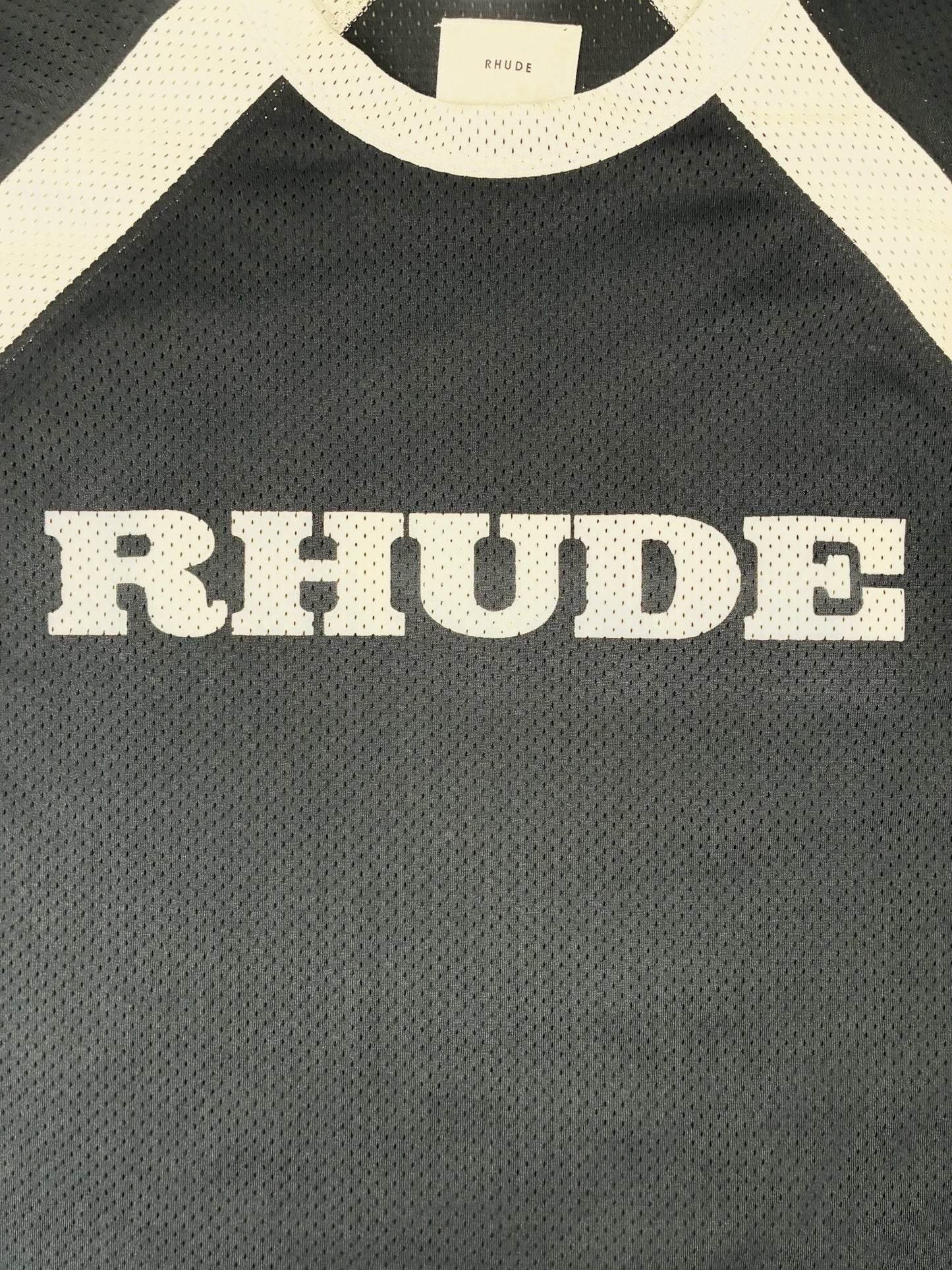 Rhude Racing Logo Mesh T-Shirt (Navy / White)