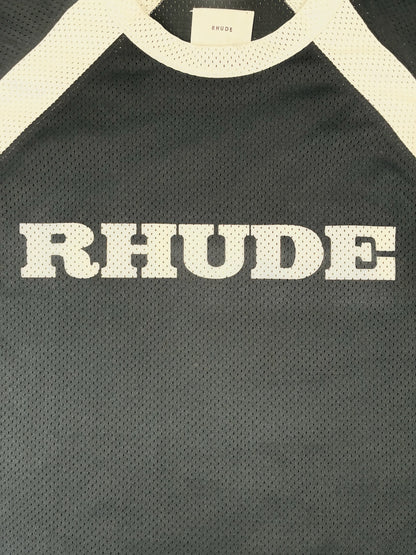 Rhude Racing Logo Mesh T-Shirt (Navy / White)