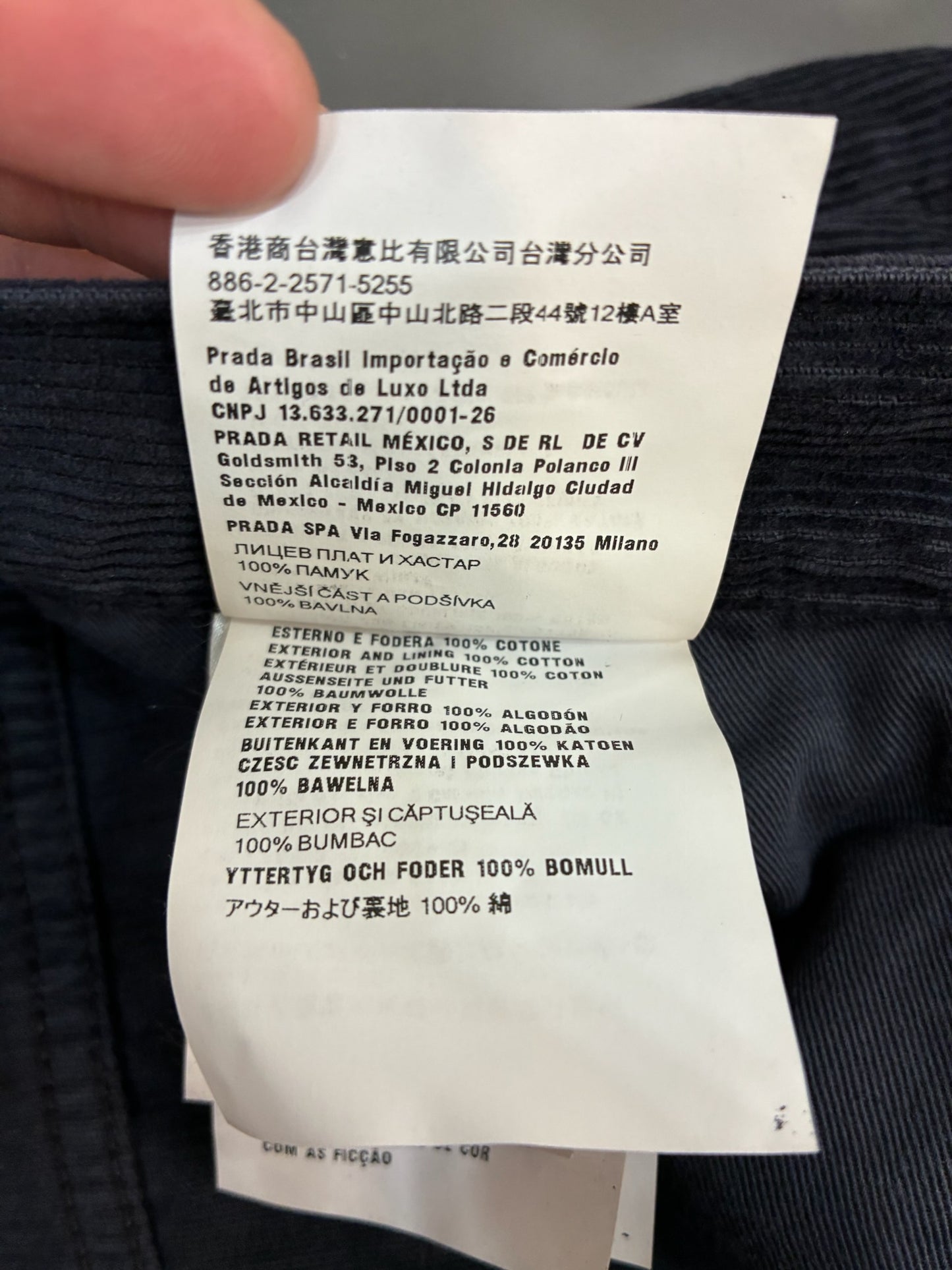 Prada Corduroy Relaxed Trousers