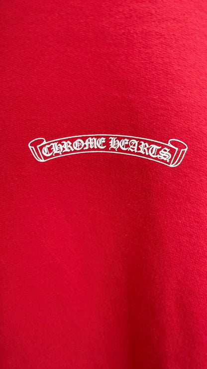 Chrome Hearts Scroll Logo Hoodie Red