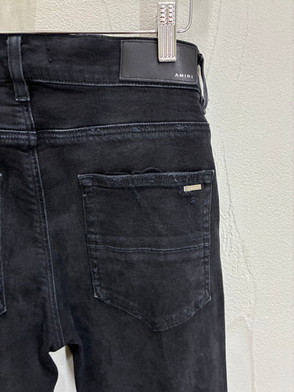 Amiri Colorful Patchwork Black Destroyed Denim Pant