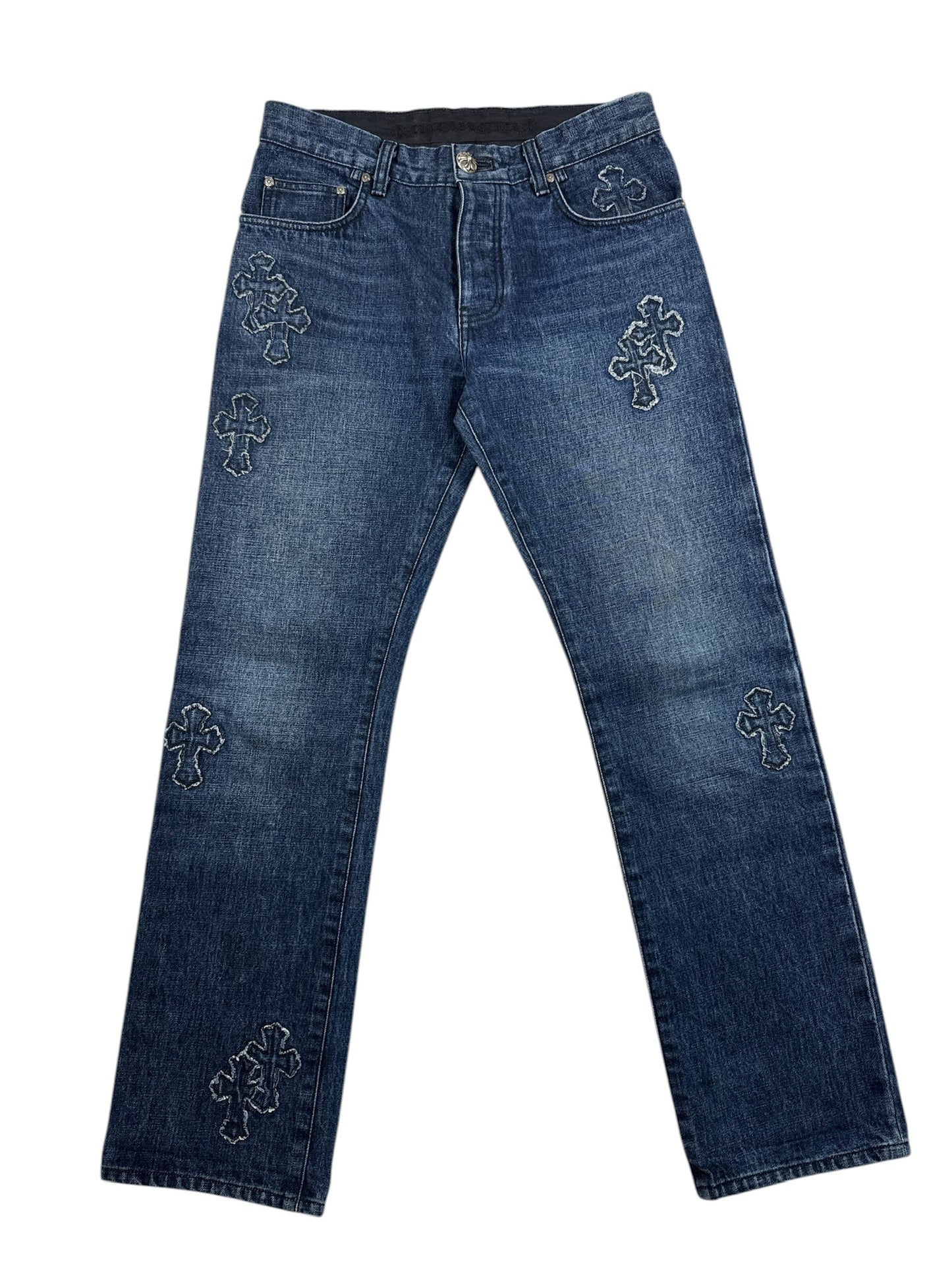 Chrome Hearts Loose Ends Denim Cross Patch Jeans