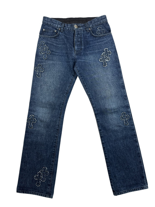 Chrome Hearts Loose Ends Denim Cross Patch Jeans