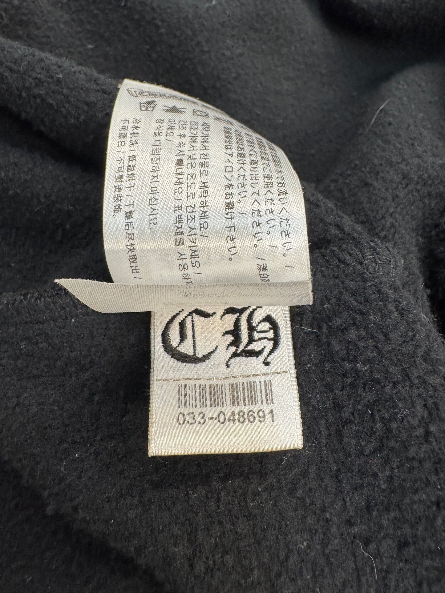 Chrome Hearts Black Horseshoe Floral Cross-Sleeve Hoodie