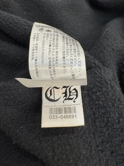 Chrome Hearts Black Horseshoe Floral Cross-Sleeve Hoodie