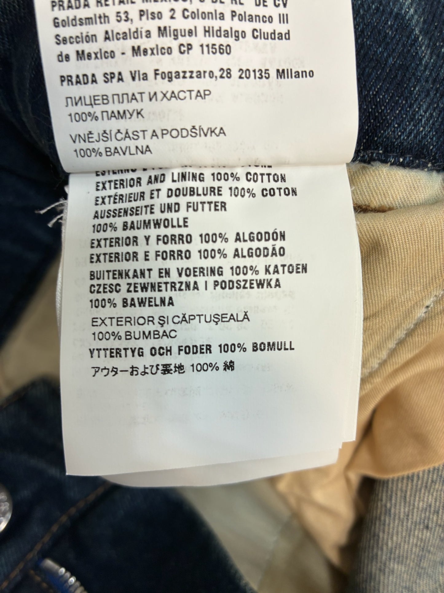 Prada Cargo Jeans Blue