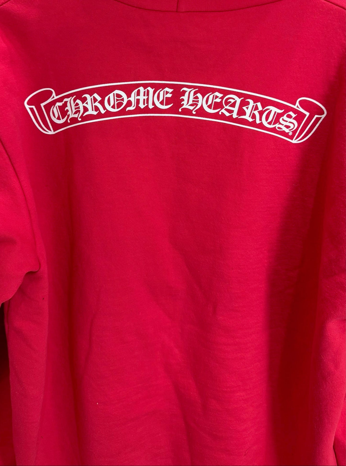 Chrome Hearts Scroll Logo Hoodie Red
