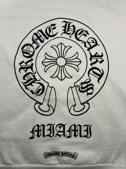 Chrome Hearts Miami Exclusive Horseshoe Hoodie White