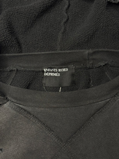 Enfants Riches Déprimés Logo Distressed Cropped Hoodie