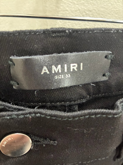 Amiri Men Denim with Patch Black