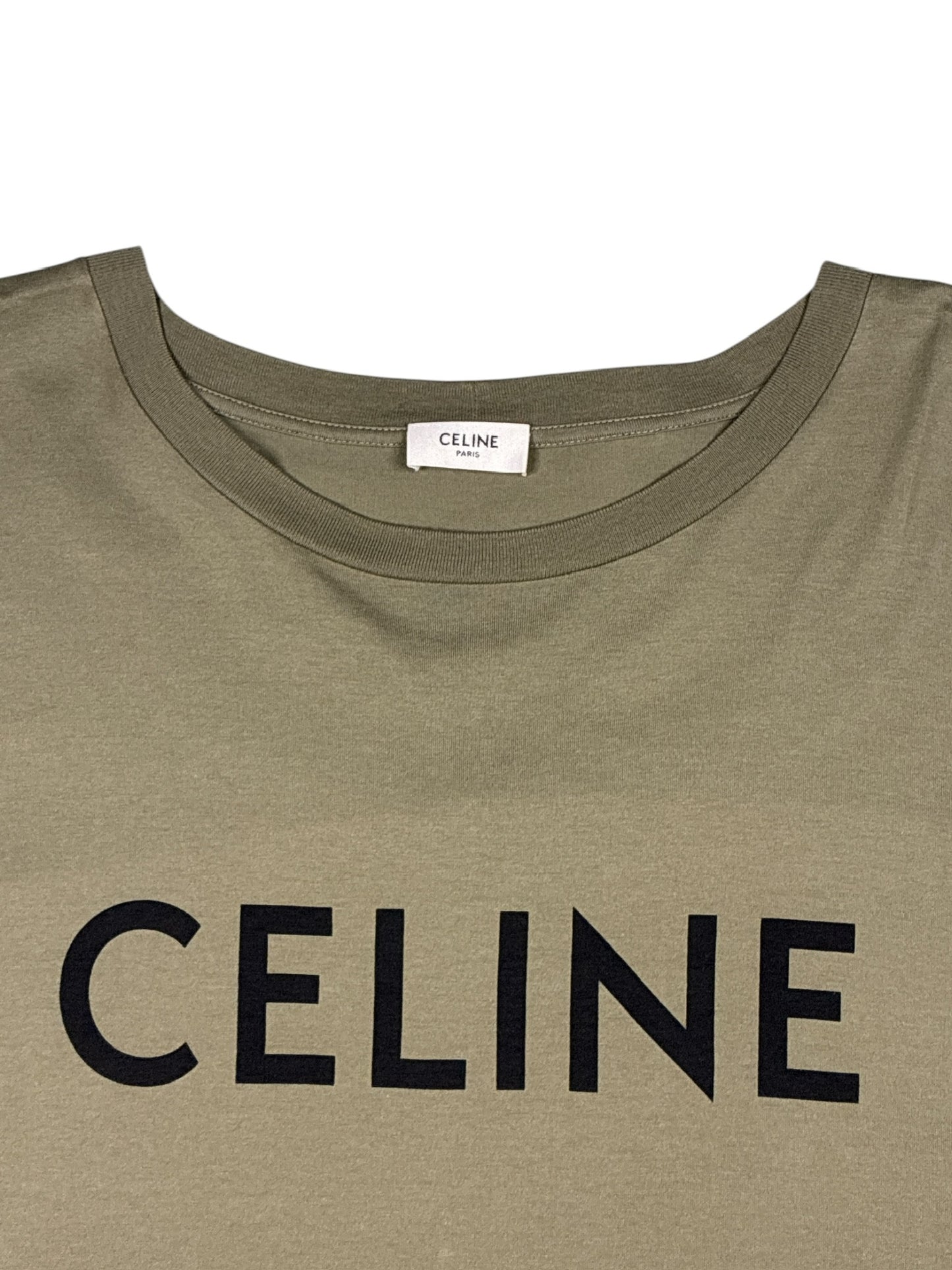 T-shirt kaki Celine Hedi Slimane Logo