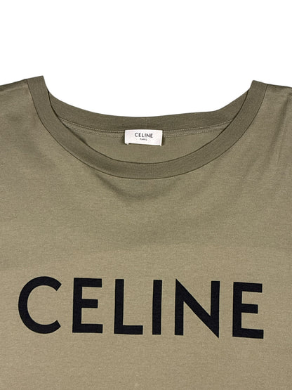 T-shirt kaki Celine Hedi Slimane Logo